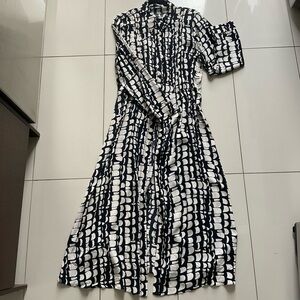 ZARA PRINT FLAIR LONG DRESS